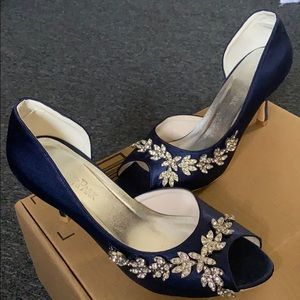 Heels Peep Toe Wedding Shoes with rhinestone
